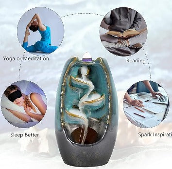 Quemador de Incienso de Reflujo con aromas y alfombrilla