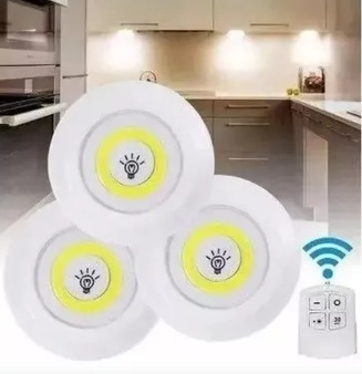 Pack de 3 luces LED inalámbricas con mando a distancia